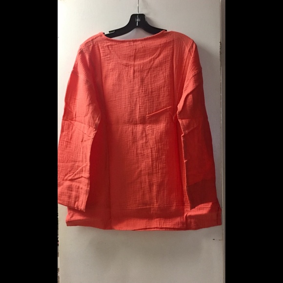 🌟Tangerine Cotton Bubble Gauze Top - Picture 3 of 4